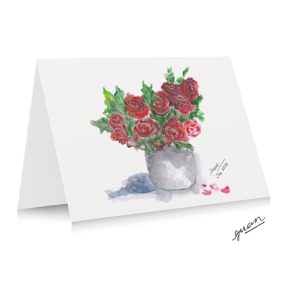 Red Roses Card by Guan - HomeLess Made