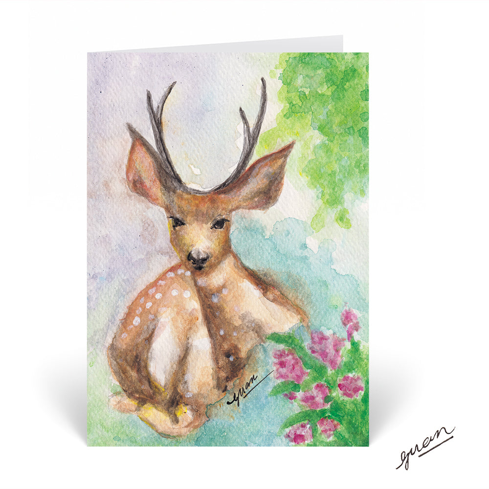 Watchful Deer Card by Guan - HomeLess Made