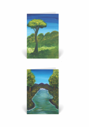 Michael's Tree & River - Special 2 Card Singles Offer - HomeLess Made